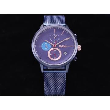 Mens Watches BIDEN 0179 Top Luxury Brand Stainless Steel Business Fashion Casual Wristwatch Calendar Multi-functional Clock